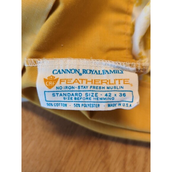 Cannon Royal Family Sheet Set Gold Floral Full Flat Sheet 2 Pillowcases Vintage - Picture 5 of 8